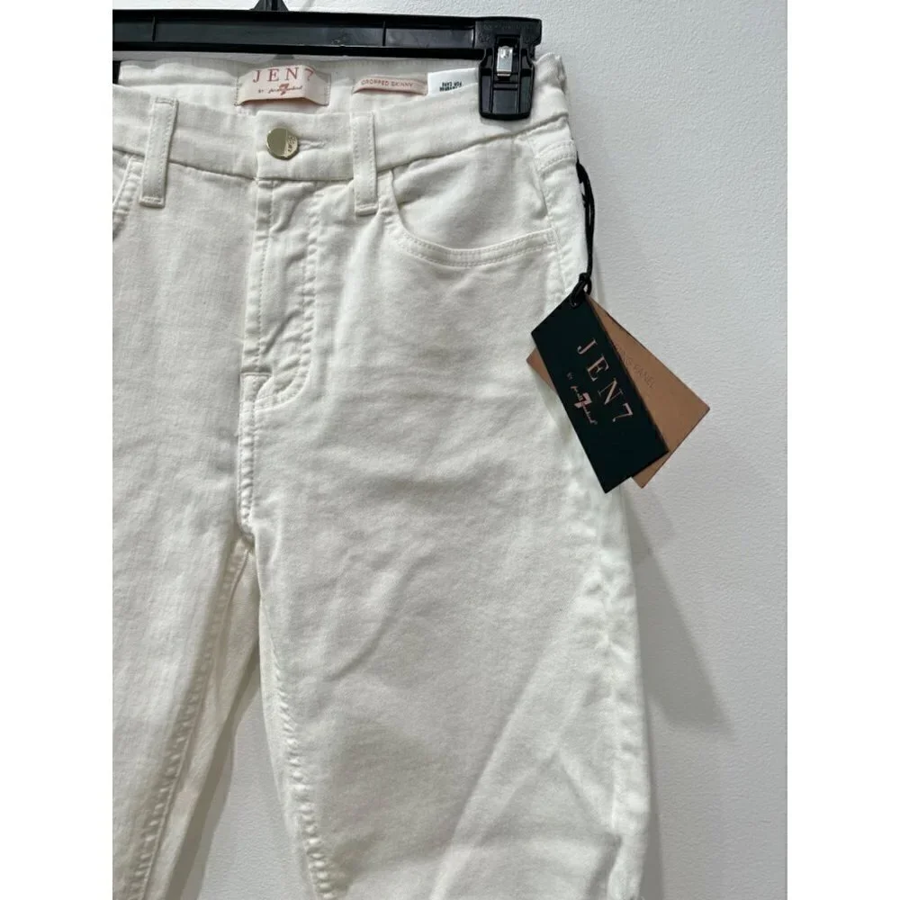 NWT Jen7 by 7 for All Mankind Size 2 Cropped Skinny Jeans White MSRP $99